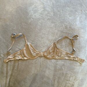 Calvin Klein Sheer Lace Underwire Bra in Nude Beige